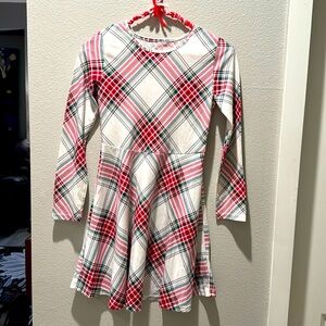 Children’s Place Girls L Christmas Plaid Long Sleeve Cotton Dress